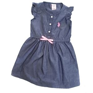 3T US Polo Assn Cotton Sleeveless Denim Dress